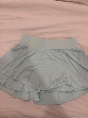 Light Blue Women's Layered Tennis Skirt